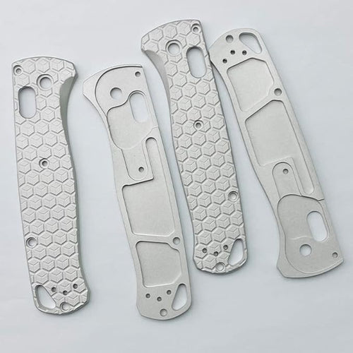 1 Pair Scales Handle Fits for Bugout 535 CNC Aluminum Handle Patch(Silver)