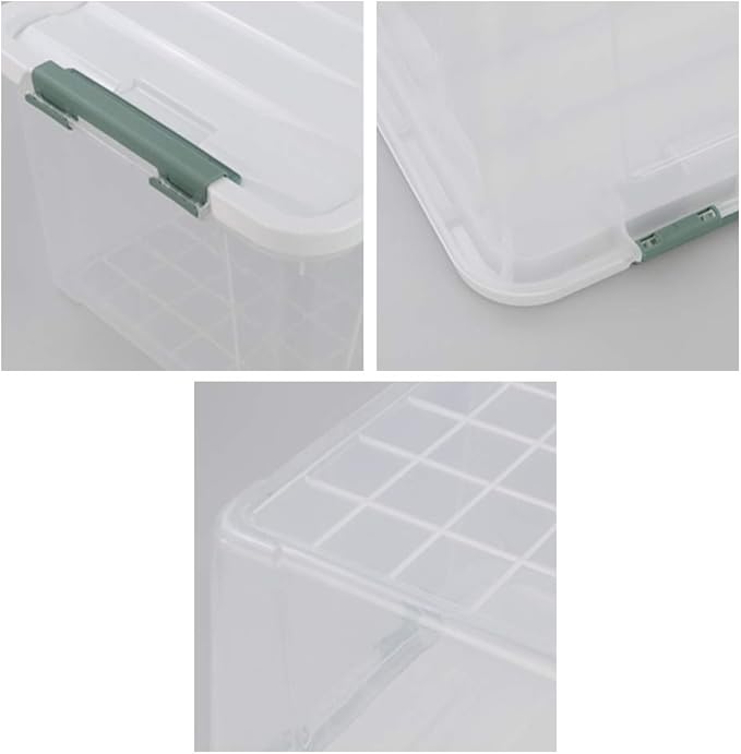 Gloreen 35 Quart Clear Storage Bins with Lid and Handle Multipurpose Stackable Plastic Storage Latches Box/Containersset of 4