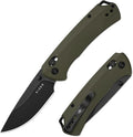 Kizer T1 CD EDC Pocket Knife 3.2 D2 Steel Drop Point Folding Knives with Olive Green G10 Handle Sided Thumb Studs Opener Clutch Lock for Camping Hiking Fishing V3490.2CM1