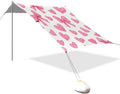 xigua Bows and Hearts Beach Tent Sun Shelter with Carrying Bag - Silver Coated Oxford Fabric Beach Canopy for Beach Camping Fishing - Includes Windproof Ropes Sandbags &amp Stakes