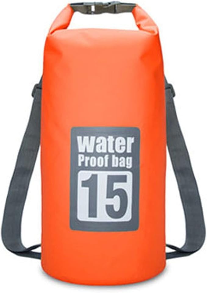 Waterproof Dry Bag Floating Waterproof Dry Bag Roll Top Dry Compression Sack with Adjustable Shoulder Straps (Color : Orange)