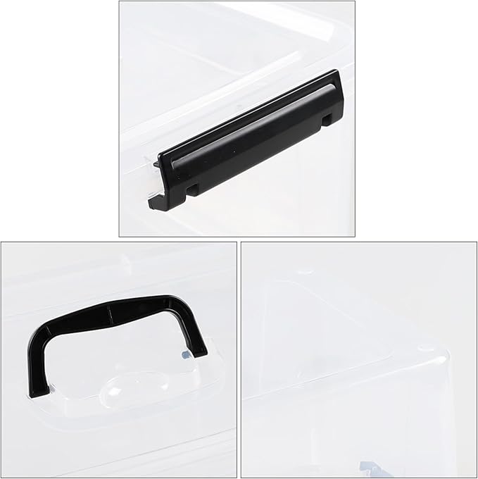 17.5 L Clear Plastic Storage Bin with Handle Latching Storage Box with Lid 4 Packs