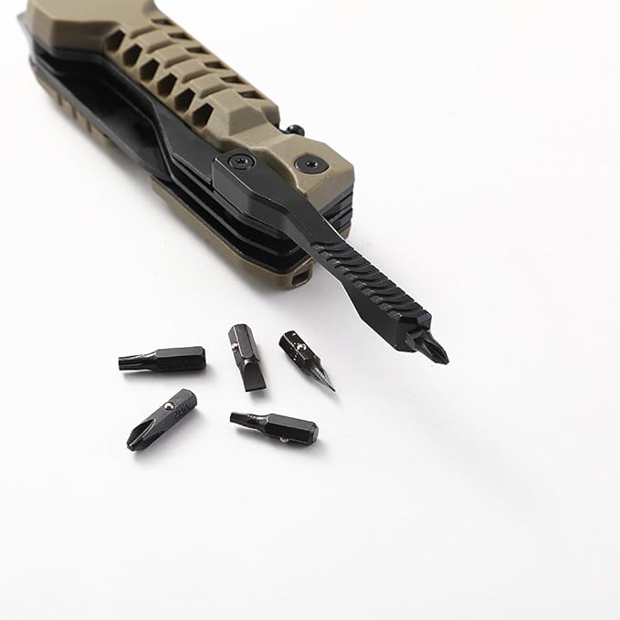 Multi Pocket Knife 22 in 1Survival Gear EDC Tools with Nylon Sheath Emergency Camping Hiking Hunting Gift for Men Women (Desert Gray)