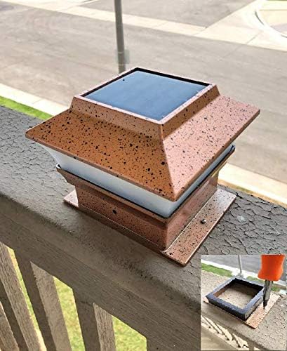 8 Pack Solar Powered Copper Outdoor Garden Deck Patio Fence Pathway Post Light (PL244 Copper - 1 LED)