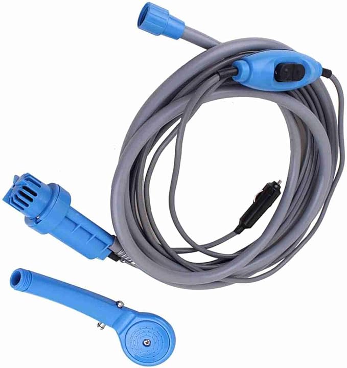 EVGATSAUTO Portable Camping Shower Handheld Outdoor Shower Kit Car Powered with Adjustable Spray 3D Water Outlets for Camping Hiking Pet Cleaning