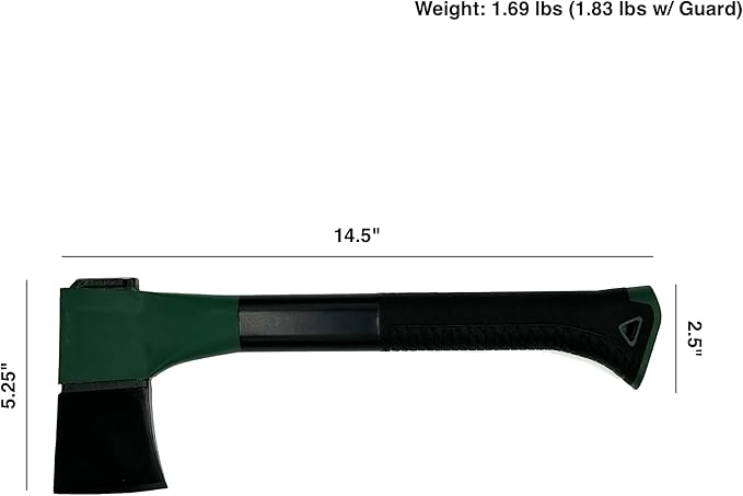 Edward Tools 14 Hatchet - Perfect for Logs Firewood Kindling Hiking Outdoor - Sharp Durable Balanced Ergonomic Handle - Small Camping Axe