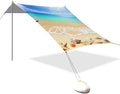 Beach Canopy with Windproof Ropes &amp Sandbags Beach Tent Sun Shade Sun Shelter for Camping Trips Fishing Backyard Fun or Picnics Beach