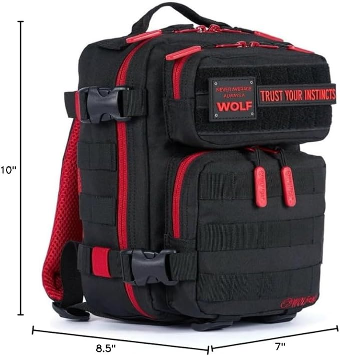 WOLFpak 9L Mini Tactical Backpack (Red Wolf) | Compact Small Everyday Carry Bag for Gym School Travel | Durable Water-Resistant Daypack with Molle System and Patch Panel