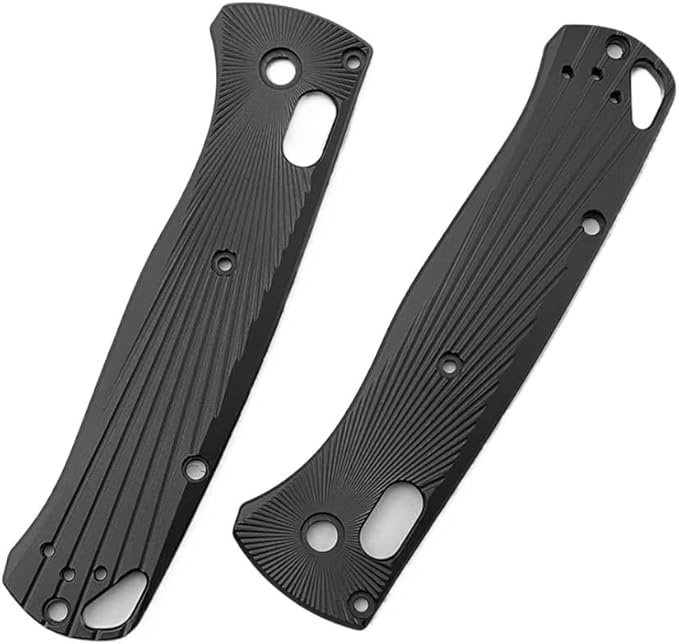 1 Pair Aluminum Alloy Scales in Black Fits for Bugout 535 CNC Blank Handle Patch DIY Replacement