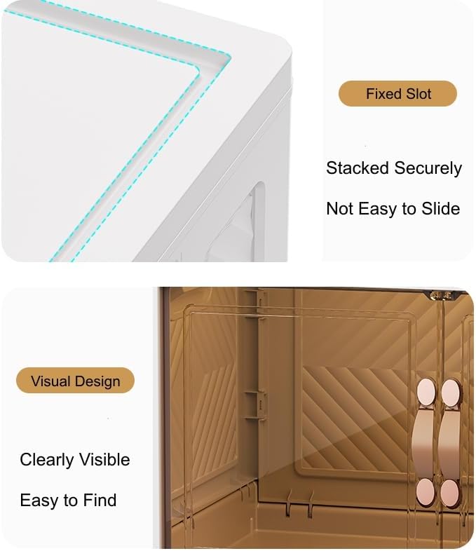 4 Pack Large Collapsible Storage Bins With Lids &amp Wheels 11.5 Gal Plastic Folding Storage Box Stackable Storage Bins with Doors for for Home Office