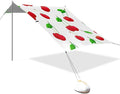 Beach Canopy with Windproof Ropes &amp Sandbags Beach Tent Sun Shade Sun Shelter for Camping Trips Fishing Backyard Fun or Picnics Red Cherries
