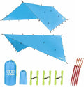 Gold Armour Rainfly Tarp Hammock Premium 14.7ft/12ft/10ft/8ft Rain Fly Cover Waterproof Ultralight Camping Shelter Canopy Survival Equipment Gear Tent Accessories (Light Blue 12ft x 10ft)