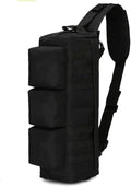 Sunnystacticalgear Outdoor Sports Hiking Sling Bag Shoulder Pack Camouflage Tactical Molle Assault Combat Bag - Black