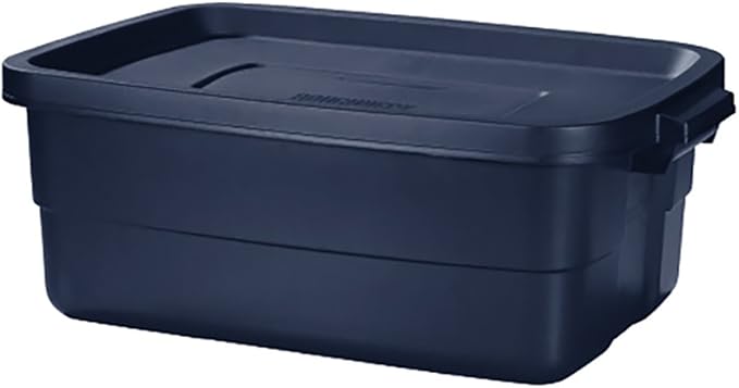Rubbermaid FG2214TPDIM Roughneck Storage Box 10 Gallon Dark Indigo Metallic