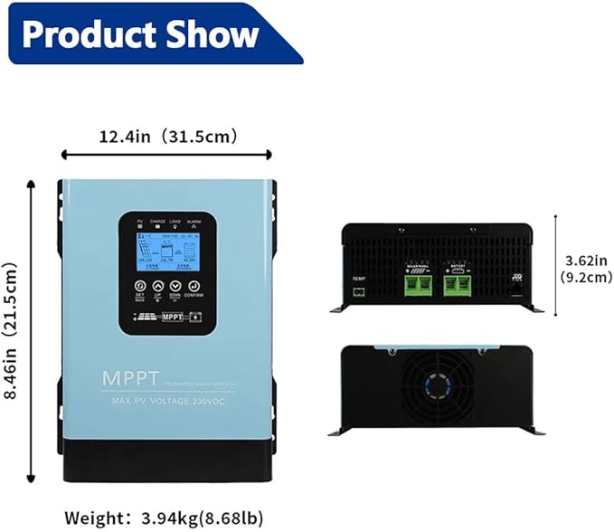 Y&ampH 120A MPPT Solar Charge Controller12V 24V 36V 48V 60V 72V 84V 96V Solar Battery Regulator PV Max 230V for Sealed Lead Acid Gel and Lithium Battery