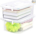 Sandmovie 8 Quart Clear Plastic Storage Boxes with Lids and Handles 2 Packs
