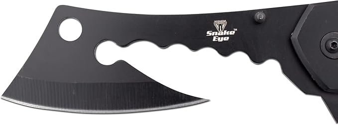 Snake Eye Tactical 12 Jumbo Huge Heavy Duty Ultra Smooth One Hand Opening Folding Pocket Knife Limited Edition Collectors Knife - Ideal for Recreational Work Hiking Camping (Black)