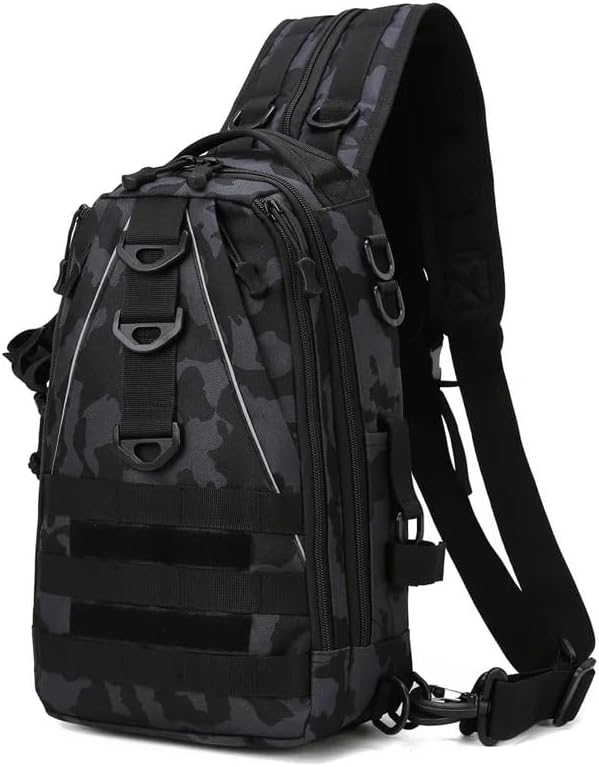 Jungle Leopard Rucksacks Tactical Backpacks Waist Chest Climbing Bag Sport Travel Short Trip Fishing Pack Outdoor(BCP)