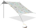 xigua Dinosaur Beach Tent Sun Shelter with Carrying Bag - Silver Coated Oxford Fabric Beach Canopy for Beach Camping Fishing - Includes Windproof Ropes Sandbags &amp Stakes