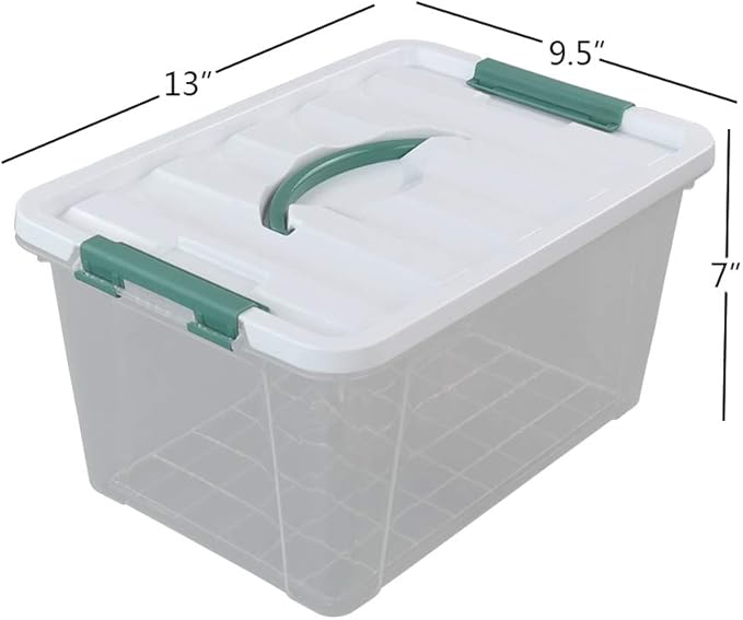 Gloreen 14 Quart Clear Storage Bins with Lid and Handle Multipurpose Stackable Plastic Storage Latches Box/Containers