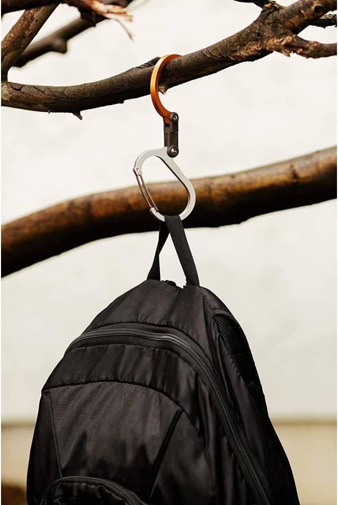 GEAR AID HEROCLIP 360° Swivel Carabiner Gear Clip and Hook (Medium) for Camping Backpack Suitcases and Garage Organization