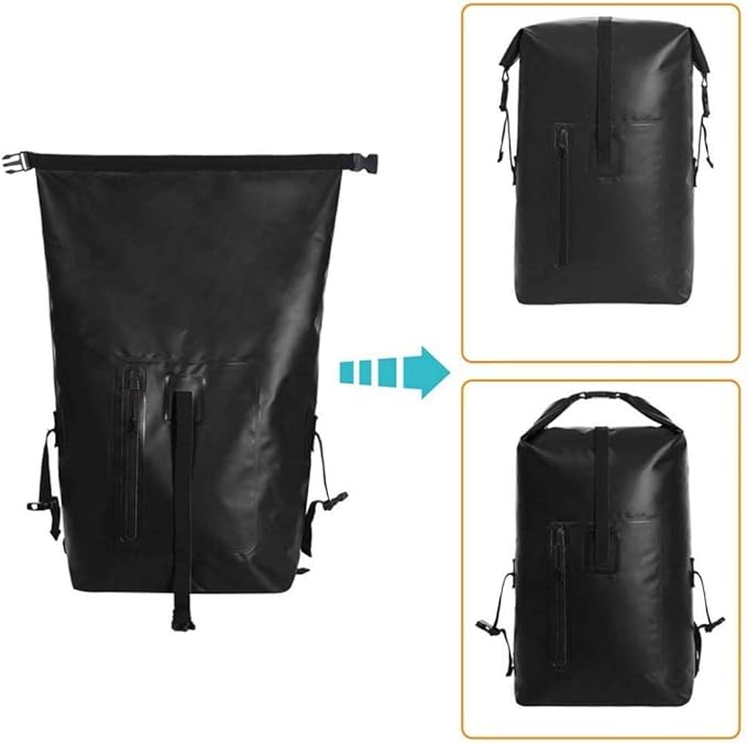 qiuqiu Waterproof Dry Bags Backpack 40L Heavy Duty Roll-Top Closure Travel Backpack for Boating Beach Kayaking Skiing Fishing Camping Swimming