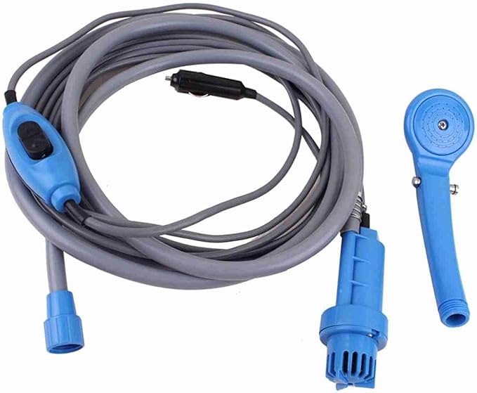 EVGATSAUTO Portable Camping Shower Handheld Outdoor Shower Kit Car Powered with Adjustable Spray 3D Water Outlets for Camping Hiking Pet Cleaning