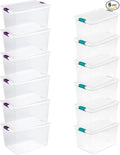 Sterilite Clear Plastic Storage Totes 6 Pack 64 Quart and 6 Pack 66 Quart Bins with Lids