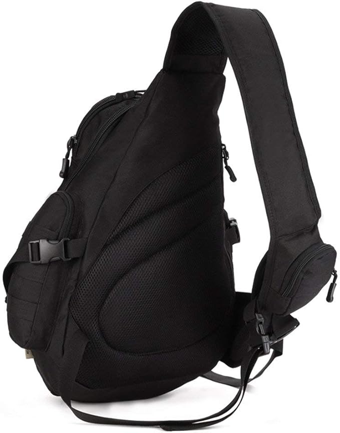 UNISTRENGH Tactical Military Sling Chest Daypack Crossbody MOLLE Laptop Backpack Large Shoulder Duffel Bags Gear Duty Pack (Black)