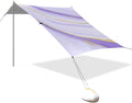 Beach Canopy with Windproof Ropes &amp Sandbags Beach Tent Sun Shade Sun Shelter for Camping Trips Fishing Backyard Fun or Picnics Purple Texture