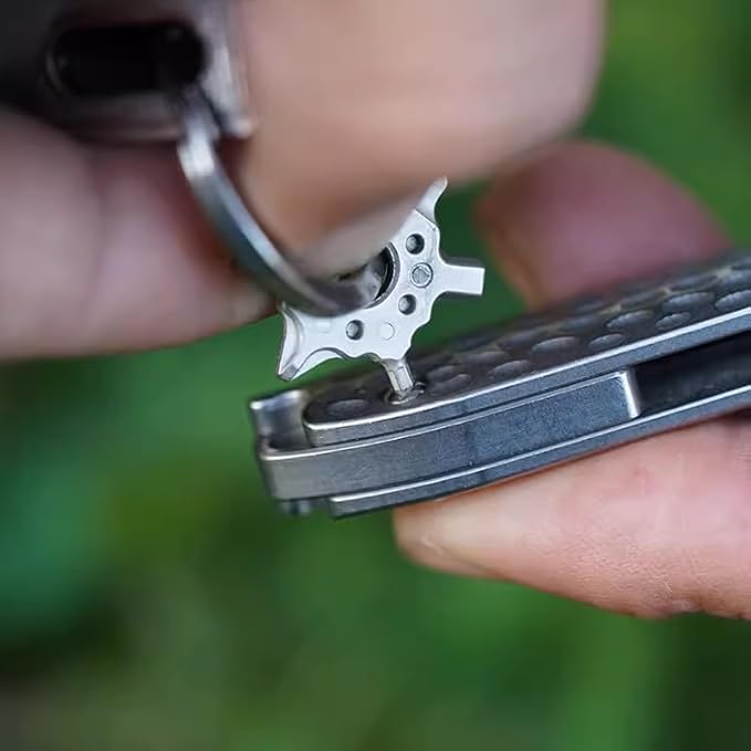 Tiny Pocket Screwdriver - 6-in-1 EDC Multi-Tool with Phillips/Flat Head/Torx T8/T6/Hex Drivers - Stainless Steel Compact Keychain Tool for Small Repairs