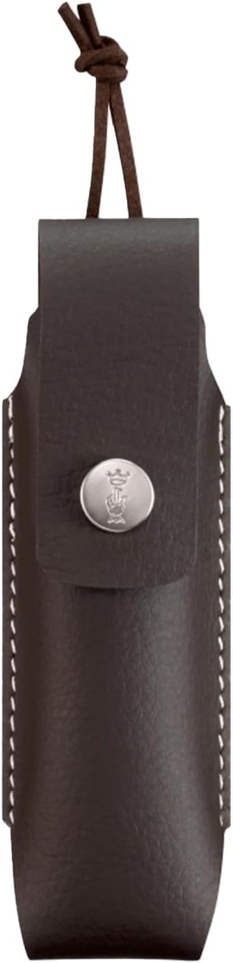 OPINEL No. 08 Stainless Steel Alpine Sheath Box Set INOX Number 8 Stainless Steel Folding Knife + Synthetic Leather Sheath for Safe Storage and Carry Belt Loop Attachment Lanyard Made in France