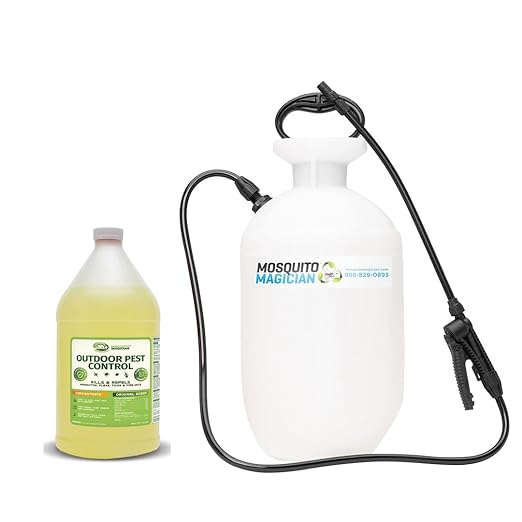 Mosquito Magician 1 Gallon Liquid Concentrate with a 2 Gallon Pump Up Sprayer - User-Friendly - Ideal for Yards Lawns Patios - Kills Mosquitoes Fleas Fire Ants - Includes 6 Natural Essential Oils