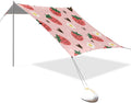 Strawberry and Daisy Beach Tent Sun Shelter Set UPF50+ UV Protection 10.5 x 9.19 FT Camping Shade Canopy with Sandbags Sand Anchors Carrying Bag and Others