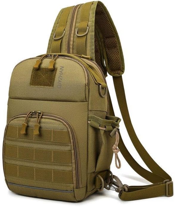 Sports Crossbody Bag Iarge Capacity Single Shoulder Dual Shoulder Tactical Backpack USB Port Design