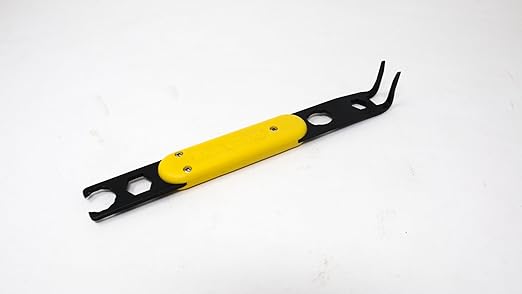 Rack-A-Tiers Solar Serpent - 5-in-1 Multipurpose Solar Connector Tool for MC4 T4 PV4 PV4-S and Amphenol H4 Universal Solar Panel Tool Built-in ¼” and ⅜” Wrench Flat-Head Screwdriver (#30200)
