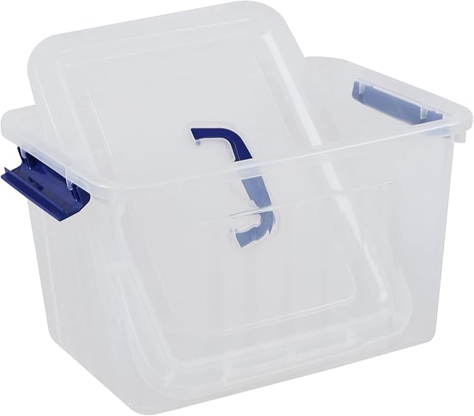 12 Quart Latching Storage Box with Lid Clear Plastic Storage Tote 1 Pack