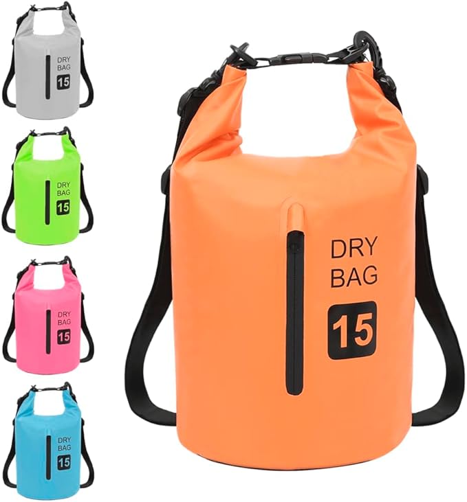 YAFF Dry Bag with Zipper Orange 4 gal PVC (2.266lbs)