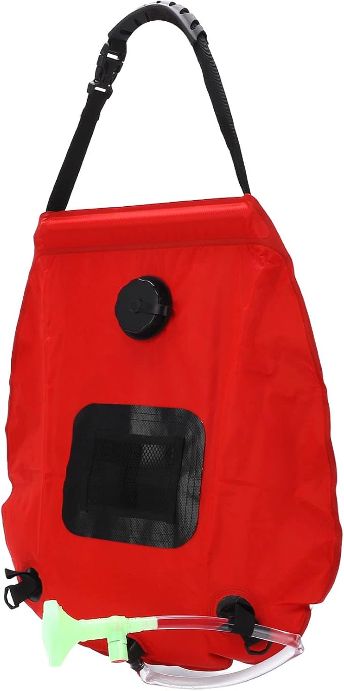 20L Solar Shower Bag for Camping | Portable Heated Shower with Hose &amp Faucet | Foldable Outdoor Shower for Hiking/Backpacking/Fishing | Improved Water Flow Control
