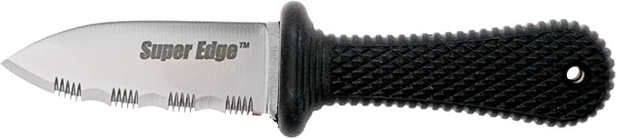 Cold Steel Super Edge 2 Durable Compact Japanese AUS8A Stainless Steel Fixed Blade Drop Point Outdoor Game Hunting Neck Knife Kray-Ex Handle Secure-Ex Sheath
