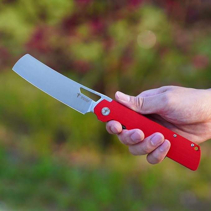 D2 Steel Outdoor Folding Knife Camping Chef Knife for Man G10 Handle with Pocket Clip. 4.01 Pocket Knife for Outdoor Cooking Fishing Hiking &amp EDC. 59-60 HRC Satin Blade. XUN119A-RGS