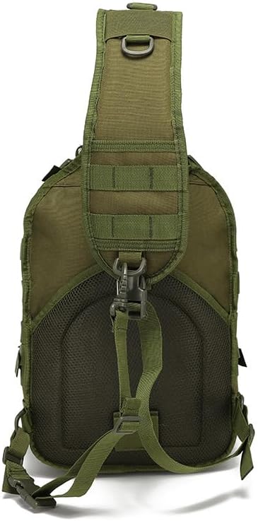 Tactical Sling Backpack Pack Military Shoulder Water-Resistant Bags 15L Oxford Army Breathable Daypack Bag for Hiking Sports (Green 15L)