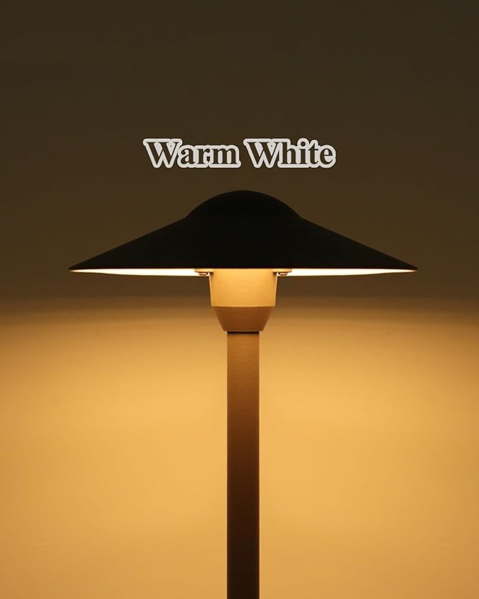 Low Voltage Landscape Path Lights Aluminum Pathway Area Light Replaceable 3W Warm White G4 LED Bulb Extended Pole and Stake Included for Low Voltage Landscape Lighting 2-Pack