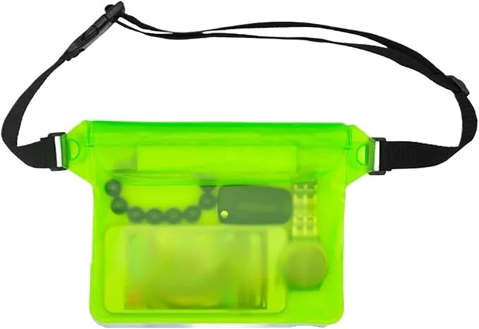 Waterproof Dry Bag Waterproof Swimming Diving Bag PVC Beach Drifting Diving Waist Pack Shoulder Bag Underwater Mobile Phone Case Outdoor Dry Bag for SwimmingBoating(Green)