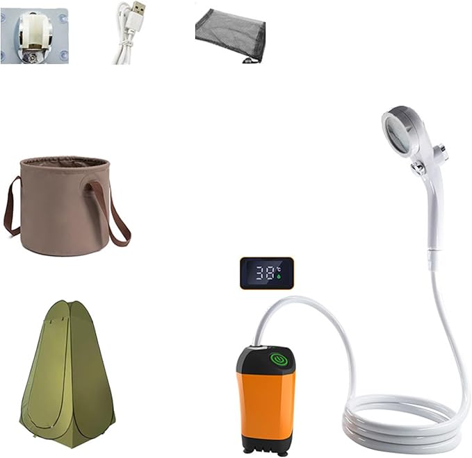 Portable Shower for Camping Portable Camping Shower with Electric USB Rechargeable Battery Outdoor Shower Pumps