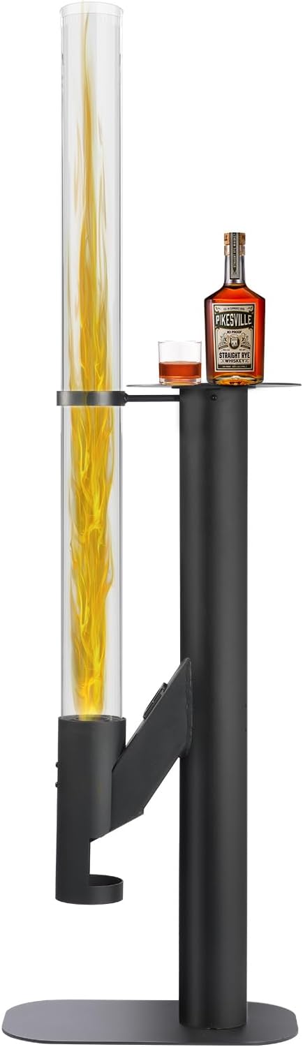 Rayzi 67 Inch Outdoor Pellet Heater Patio Heater Wood Pellet Stove Pellet Fire Pit for Outdoor - Smokeless Wood Pellet Burning Flame Outside Backyard Bonfire Fireplace for Camping Garden Picnic