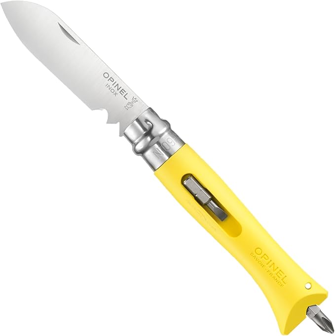 Opinel No.09 DIY - Stainless Steel Folding Pocket Knife and Multi-Tool Wire Stripper Screwdriver Made in France