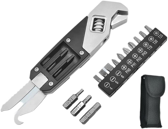 Outdoor Camping Gadget Adjustable Foldable Wrench EDC Multi Tool Wrench With