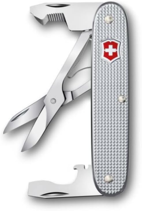 Victorinox Companion Slim Alox Pocket Tool 6 Functions Including Scissors Package Opener Screwdriver Swiss Made - Silver