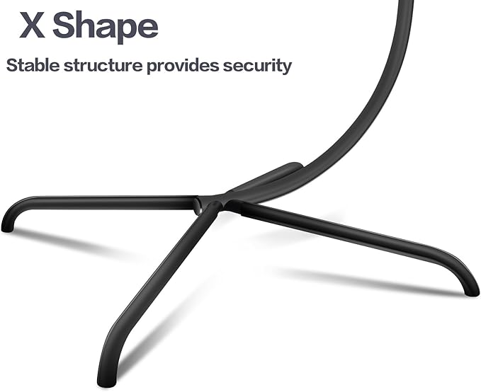 Hammock Swing Chair Stand Swing Chair Accessory for IndoorOutdoor Hanging Hammock C Stand Heavy Duty Steel Hanging Stand Black
